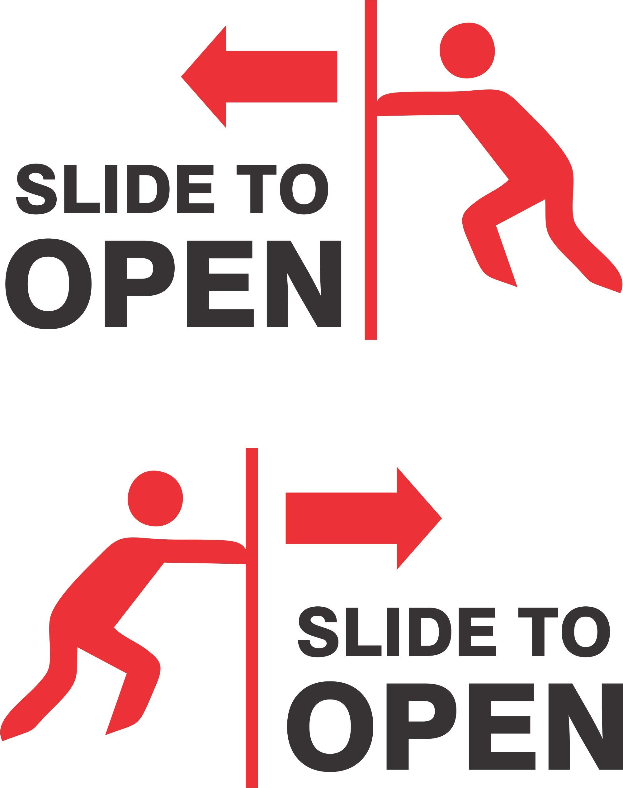 ZEDEF Slide to Open Self Adhesive - UV Protected PVC Vinyl die Cut Decals 10 cm x 7 cm Dimension