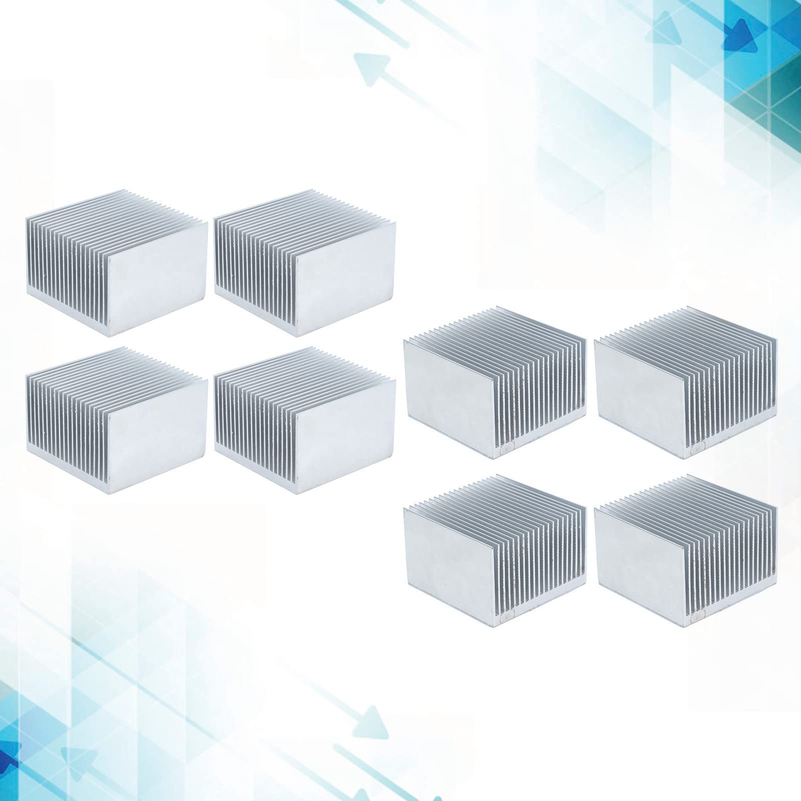 Tissting Disipadores de Calor de Aluminio, 4 Unidades de Disipadores de Enfriamiento 60x60x39mm con Adhesivo para Impresoras 3D, Motores Paso a Paso y Dispositivos LED, Kit de Aletas de Refrigeración