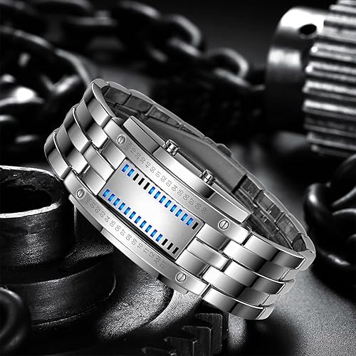 Miniatura 3 de Gosasa Relojes de pulsera para hombre, reloj digital LED de moda, clásico, impermeable, acero inoxidable, color negro