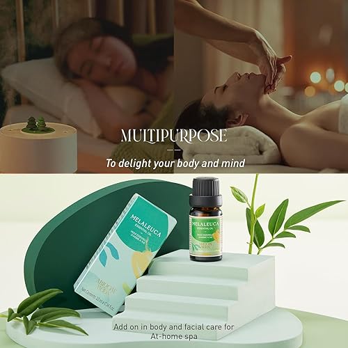 Miniatura 6 de ABLOOM MOON Aceite esencial de árbol de té, 0.34 onzas líquidas, aceite natural para piel, cuero cabelludo, cuidado del cabello, para aromaterapia,