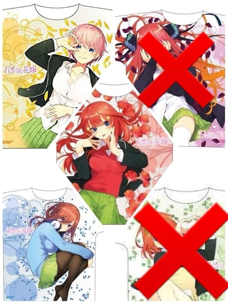 五等分の花嫁　フルグラフィックTシャツ　4種セット　初期　原作絵 Amazon.co.jp: 五等分の花嫁 フルグラフィックtシャツ 4種セット