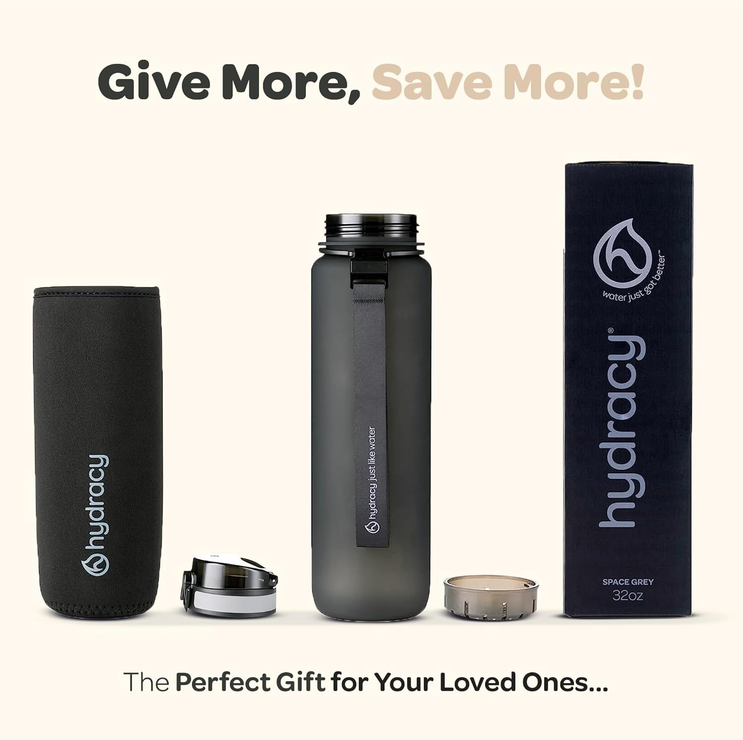 Hydracy Water Bottle with Time Marker -Large BPA Free Water Bottle & No Sweat Sleeve -Leak Proof Gym Bottle with Fruit Infuser Strainer & Times to Drink -Ideal for Fitness Sports & Outdoors - Image 6