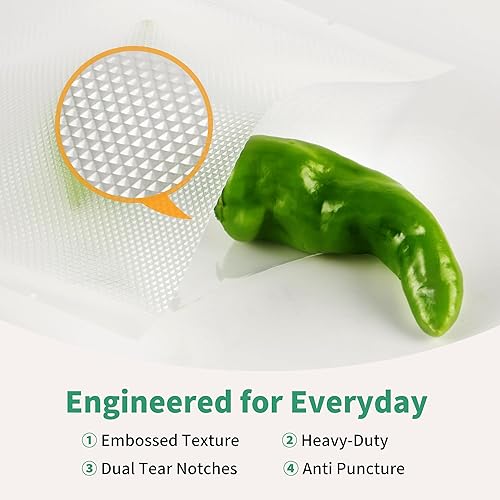 Miniatura 2 de VanruVida - Bolsas selladoras al vacío, 5 x 8 pulgadas y 6 x 10 pulgadas y 10 x 14 pulgadas precortadas, 60 unidades, comerciales de primera