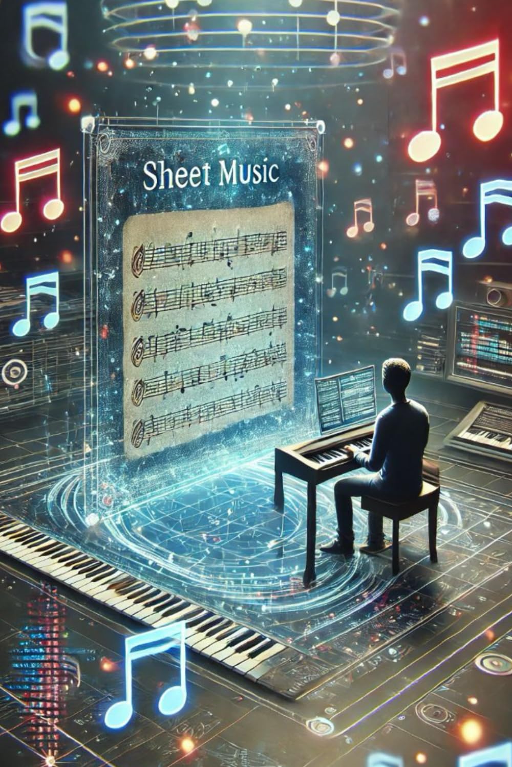 Cahier de musique pour composer au piano pendant vos moments d'inspiration