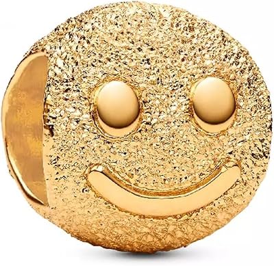 PANDORA Textured happy face 764526C00 Charm Anhänger