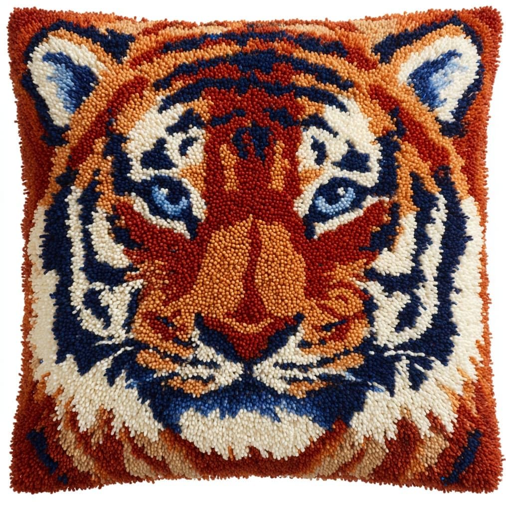 AxiangziK DIY Latch Hook Pillow Kit,Tiger