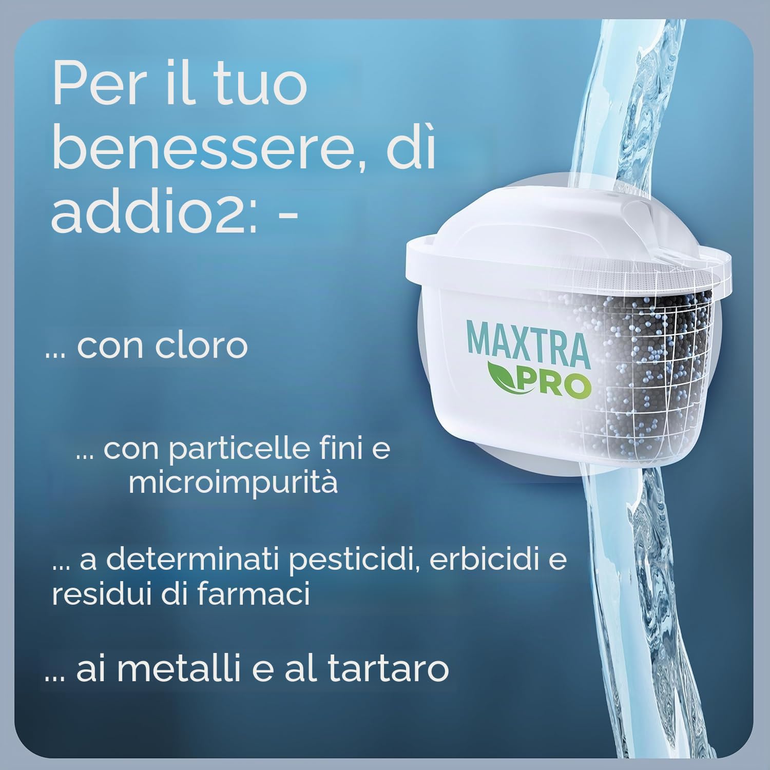 BRITA Caraffa filtrante Style Blue (2,4 L) con 1 cartuccia MAXTRA PRO All-in-1 - caraffa dal design con LED LTI intelligente e coperchio a scatto - ora in confezione sostenibile Smart Box