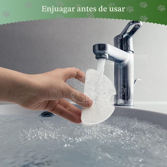 Foto 7 de 7 de Filtros Cat Fountain 9 piezas + 9 filtros de espuma para gatos drinking Fountain, filtro de pelo (esponge)