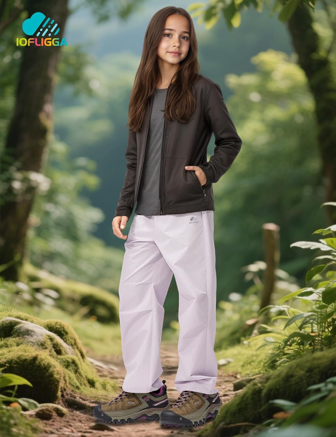 Kids Cargo Pants Waterproof Boys Hiking Outdoor Camping Pants Quick Dry UPF 50+ Toddler Youth Uniform Pants - Image 3