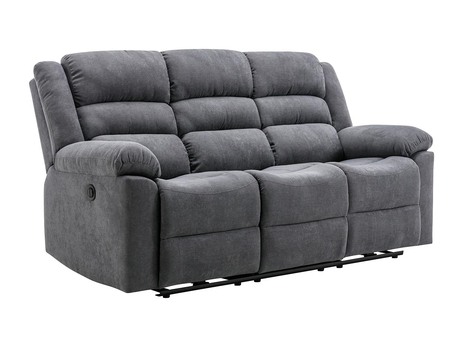 Vente-unique - Canapé 3 Places Relax électrique en Tissu Gris BUROLO