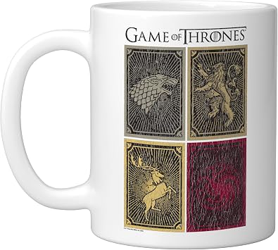 Game of Thrones House Squares Ceramic Mug, White, 11oz