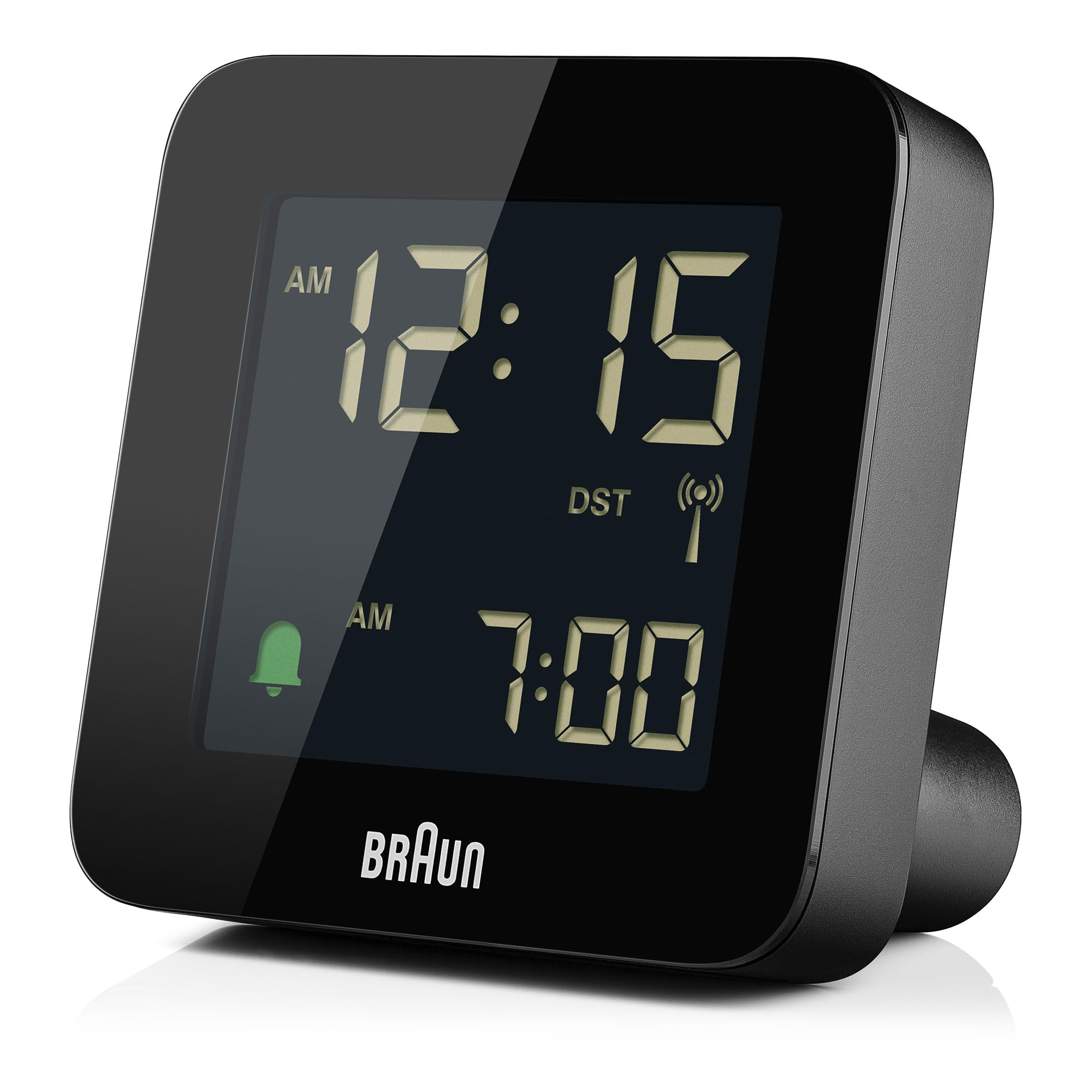 Braun Digitaler Funkwecker Mitteleuropäische Zeitzone (MEZ) mit Schlummerfunktion, Negatives LC-Display, Schnelleinstellfunktion, Crescendo-Alarm in Schwarz, Modell BC09B-DCF.