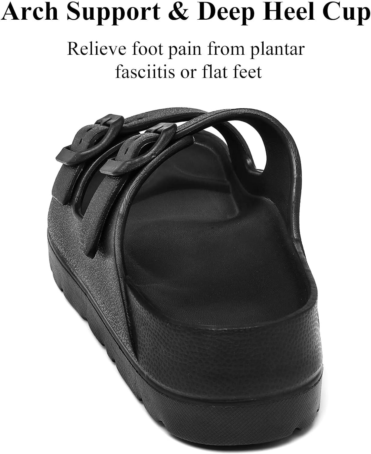 Haifago Women's Platform Sandals with Arch Support, Summer Beach Slides Adjustable Buckle Comfortable Lightweight EVA Slip on Slide - Image 5