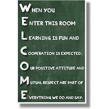 Welcome When You Enter This Room Classroom Chalkboard Motivational 12x18 US Made Poster