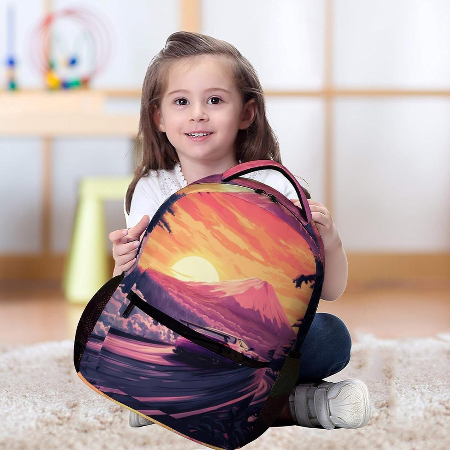 Japanese Car Racing Drifting Laptop Backpack Lightweight Computer Bag Travel Daypack for Work Business