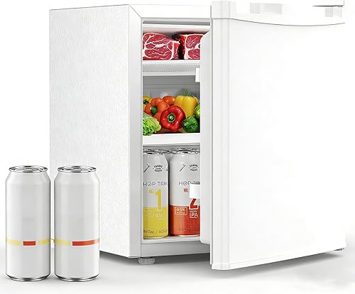 Antarctic Star Mini refrigerador con congelador, clasificado 1.6 pies cúbicos, refrigerador vertical pequeño con estantes removibles, 7 termostato