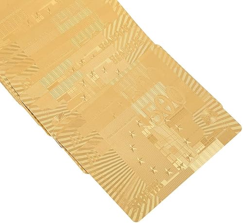 Miniatura 3 de VGEBY 1 cartas de póquer, lujo falso chapado en oro impermeable cartas de póquer con caja para juego de mesa (Euro)