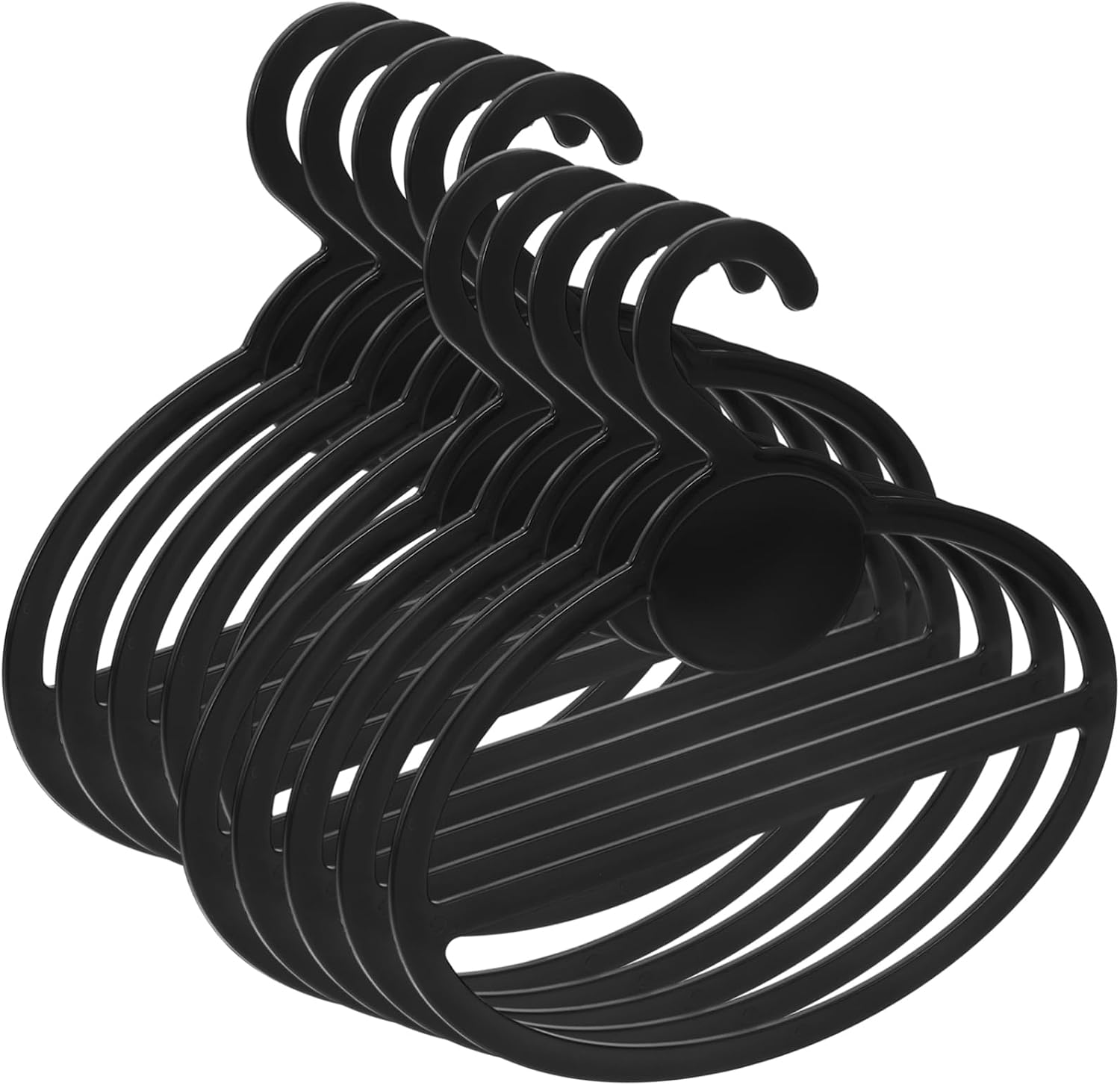 Circular Scarf Organizer Hanger 10pcs Black Plastic for Wardrobe