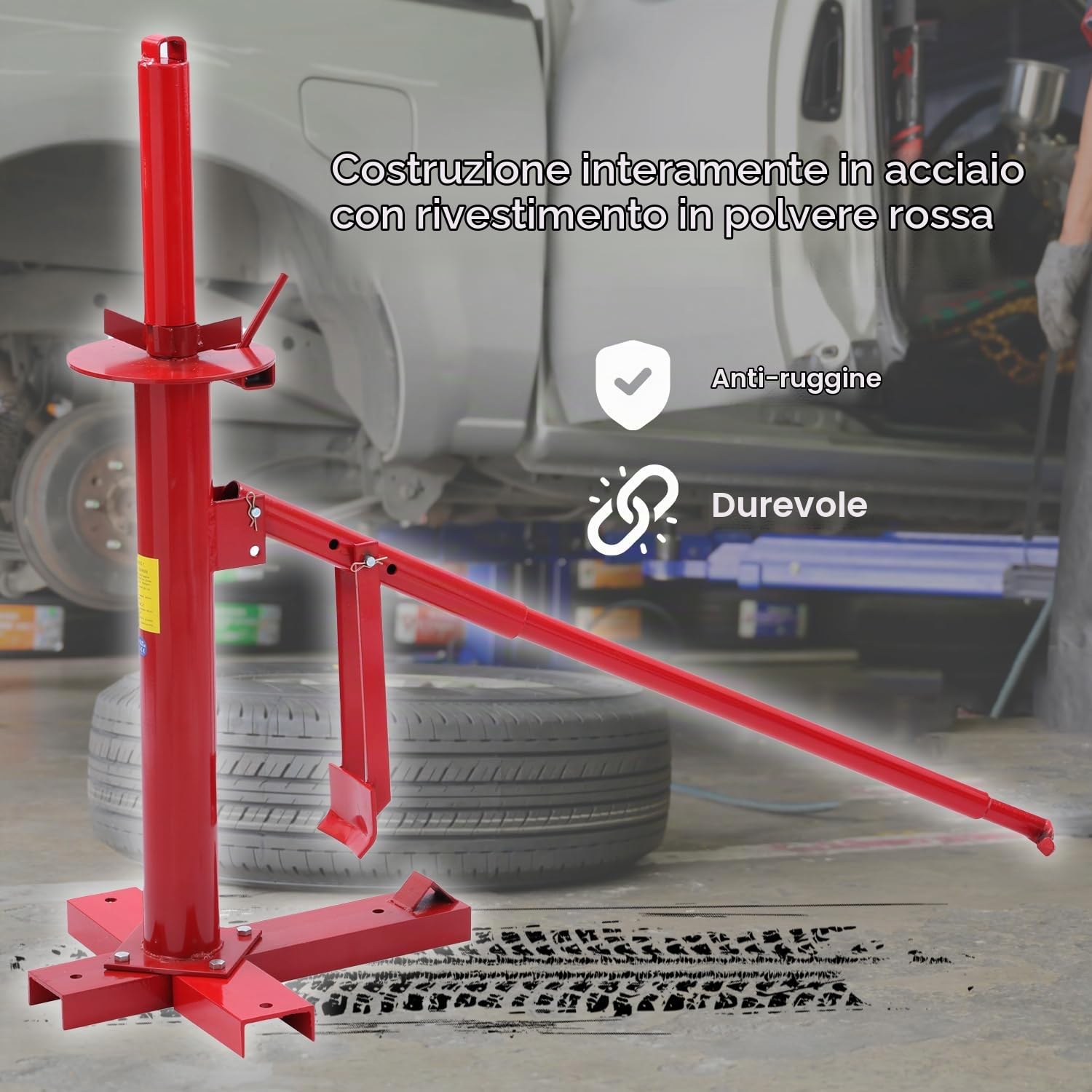 AIM Tools Smontagomme Manuale, Smontagomme Portatile per Auto, Strumento di Riparazione Garage per Veicoli con Montaggio su Ruota per Quad e Kart Moto 451326