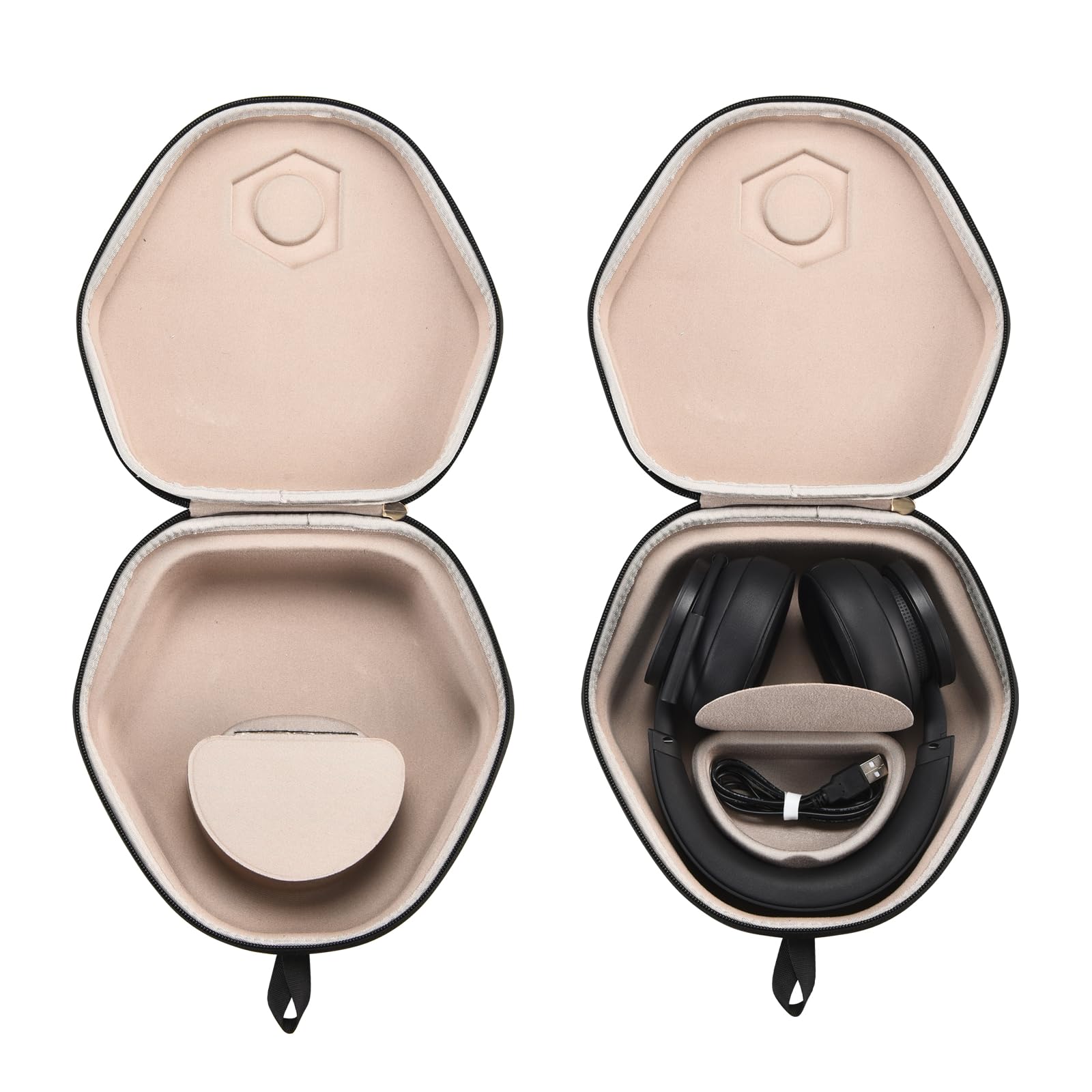 Custodia da viaggio per cuffie organizer ergonomico resistente alle vibrazioni interno e design con cerniera di facile accesso per il 2024