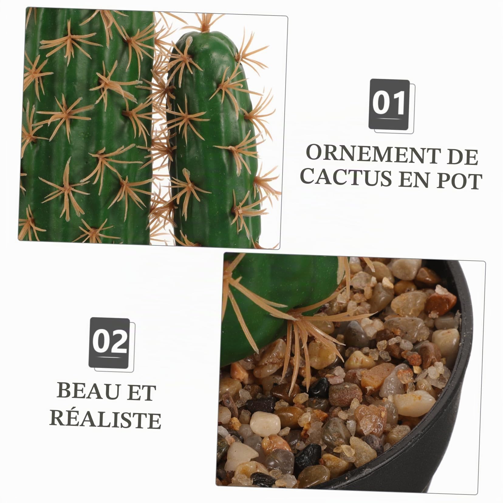 Zerodeko Cactus Artificiel en Pot 20.87 Pouces Plante Succulente sans Entretien Décor Bonsaï Intérieur Extérieur Bureau Jardin Balcon