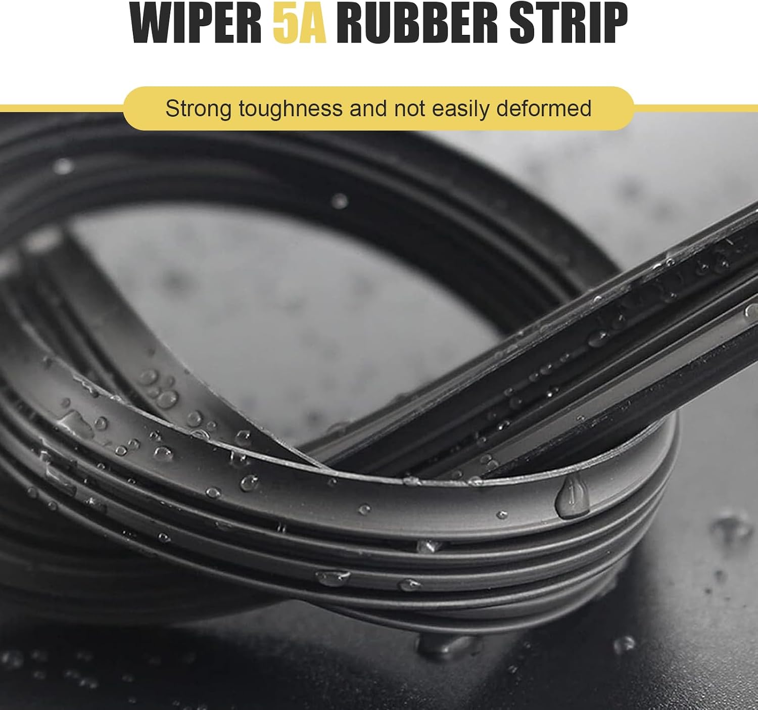 4 PCS 28" Silicone Frameless Wiper Blade Refill, Waterproof Boneless Wiper Inserts, Windshield Rubber Strip Replacement, Universal for Most Cars, Trucks, SUVs (Black)