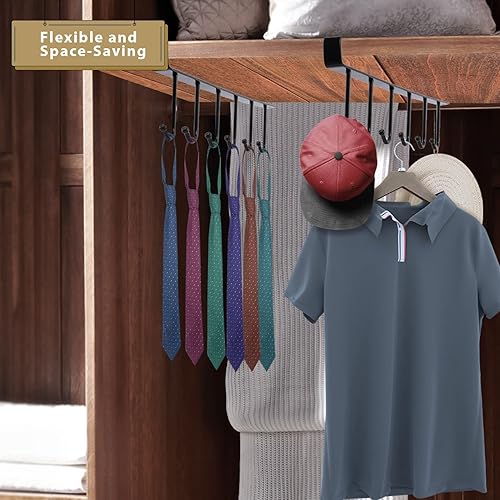 Miniatura 6 de 4 soportes para tazas de café debajo del gabinete, soporte para tazas de café con 6 ganchos para tazas, ganchos adhesivos para utensilios de cocina,