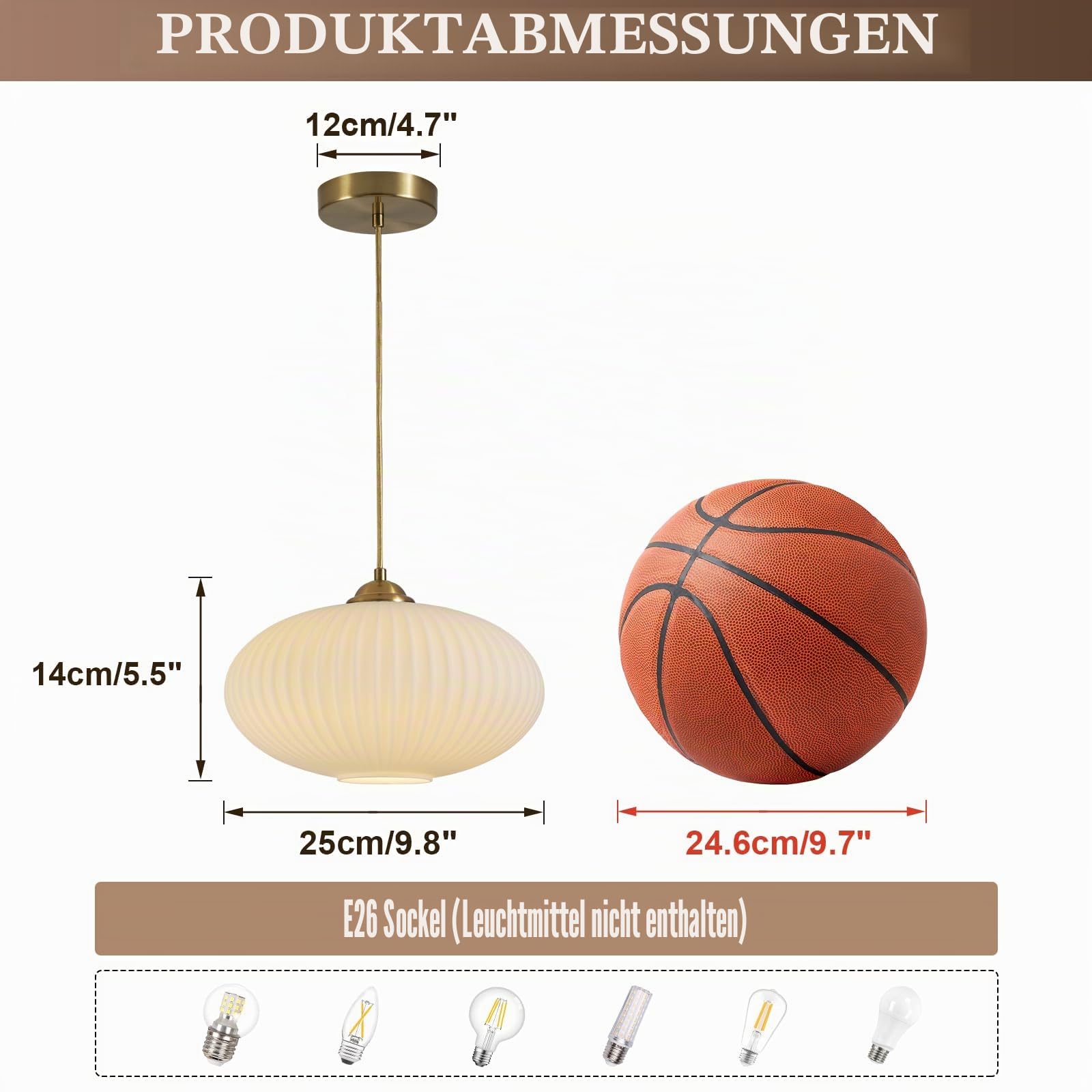 KCO Lighting Mid Century Moderne Goldkugel Pendelleuchte Gebürstetes Messing Weiß Opalglas Pendelleuchte Antik Bauernhaus Einzelne Hängeleuchte Küche Insel Beleuchtung Leuchte