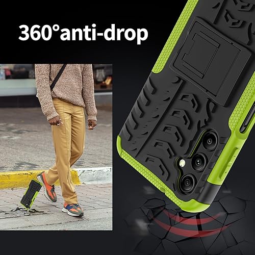 Miniatura 3 de Funda para Samsung Galaxy A14 4G5G con 2 protectores de pantalla, grado militar, a prueba de golpes, resistente, resistente, con función atril para