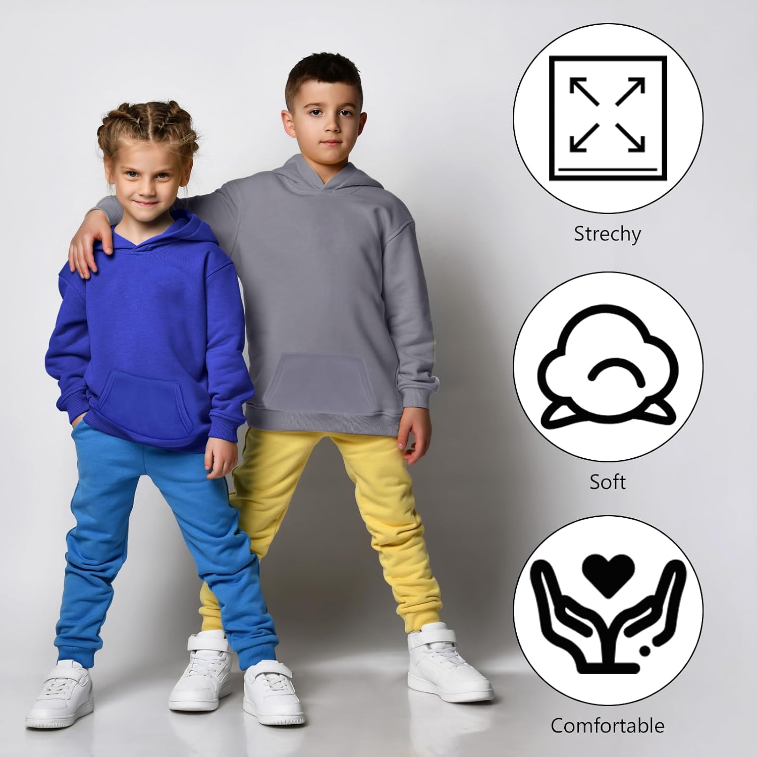 Silkfly 3 Pack Boys Hoodies for Kids Girls Fleece Pullover Teen Long Sleeve Sweatshirts Pullover with Pocket