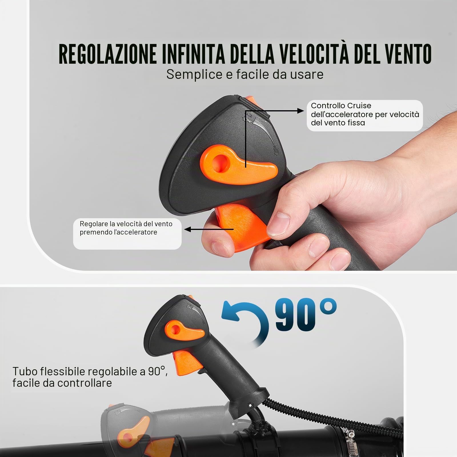 VEVOR Soffiatore per Foglie a Gas, 79CC, Spazzaneve a Zaino a 2 Tempi, con Serbatoio Carburante da 3 Litri, Volume d'Aria 930 CFM per Cura del Prato, Pulizia delle Foglie, Rimozione Neve