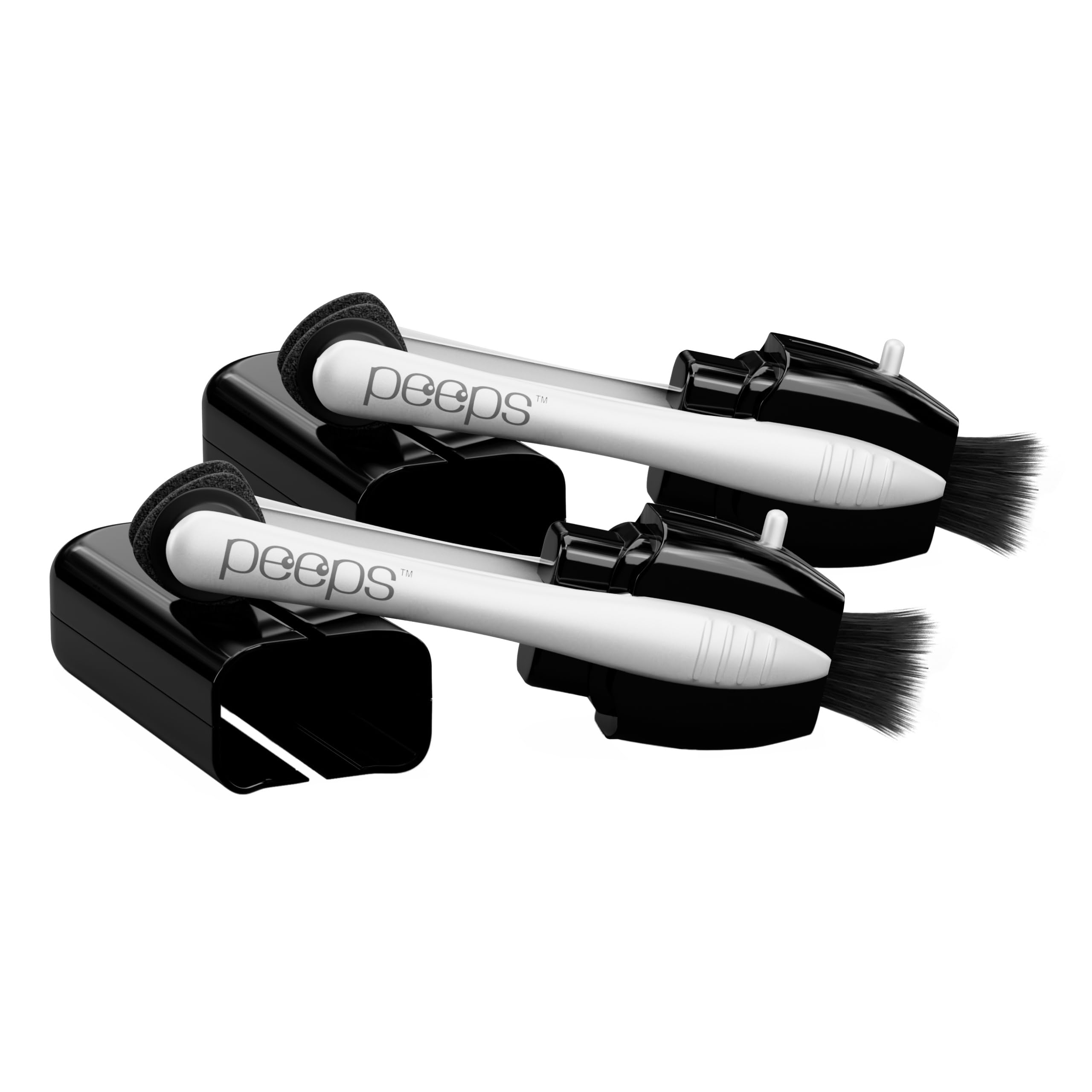 CarbonKlean Peeps Eyeglass Lens Cleaner - Efficient and Durable Carbon Microfiber Technology - Exclusively Used by NASA - 500 Uses (Black, 2 Pack)