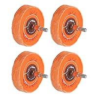 Vista 13 de uxcell Rueda de almohadilla de pulido de 1 pulgada de algodón con mango de 1/8 pulgadas para colector de aluminio, acero inoxidable, cromo blanco