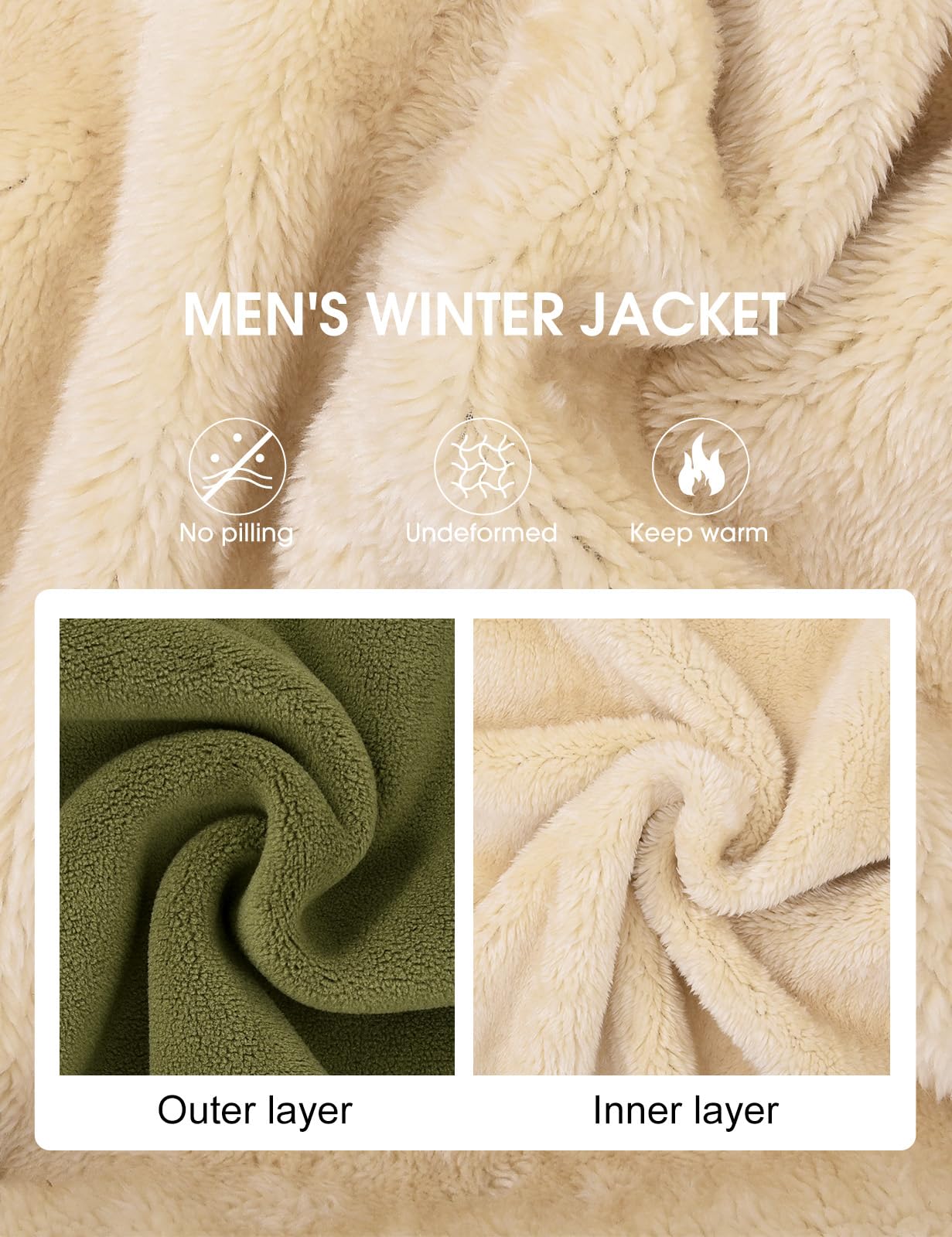 UMIPUBO Veste Polaire Homme Hiver Chaude Zippées Fleece Jacket avec Poches Manteau de Randonnée Sweatshirt Sans Capuche