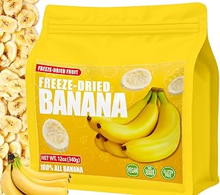 Freeze Dried Bananas 12oz (340g) – Crispy Banana Chips, Lightly Sweet, 100% Real Fruit Snack –Resealable Bag for Smoothies, Yogurt, Baking & On-the-Go Snacks