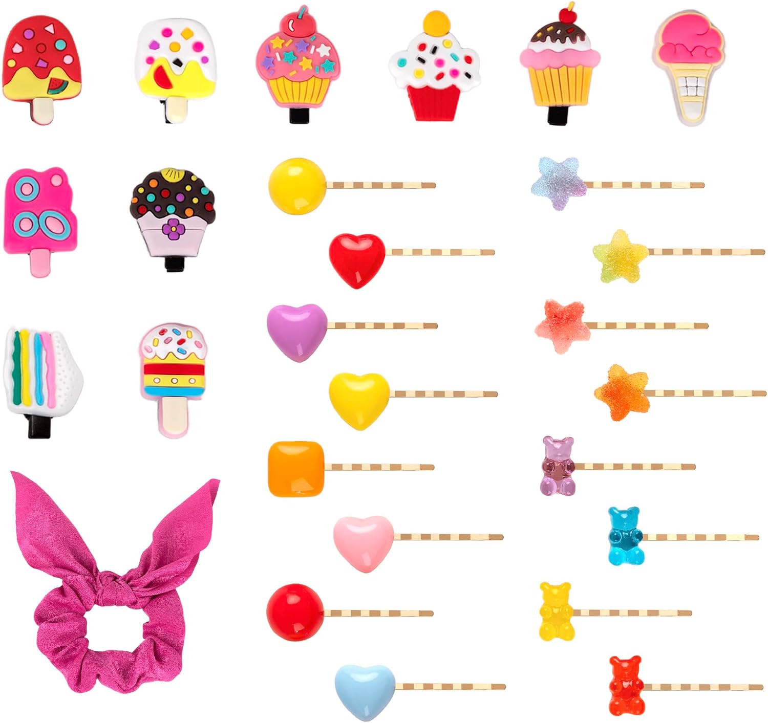 27PCS Halloween Candy Costume Accessories Women Candy Sweets Cupcake Headwear Pink Hairband Party Cosplay