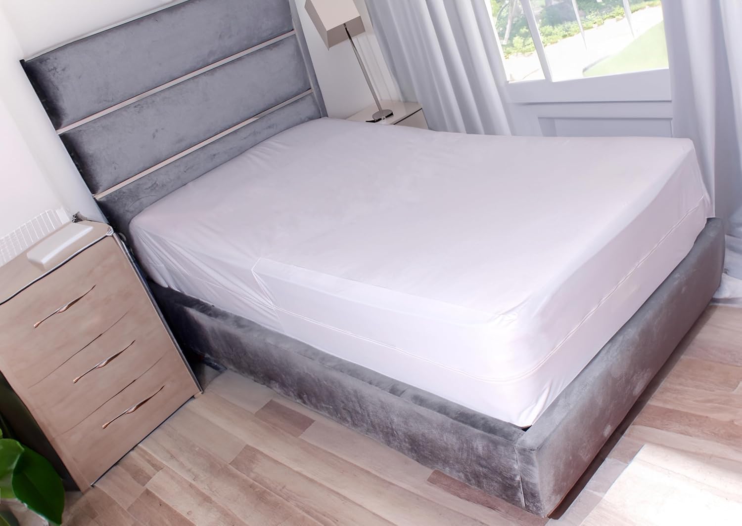 Ultra Soft Fabric Zippered Mattress Encasement Protector Heavy Duty Complete Cover 100% Waterproof King