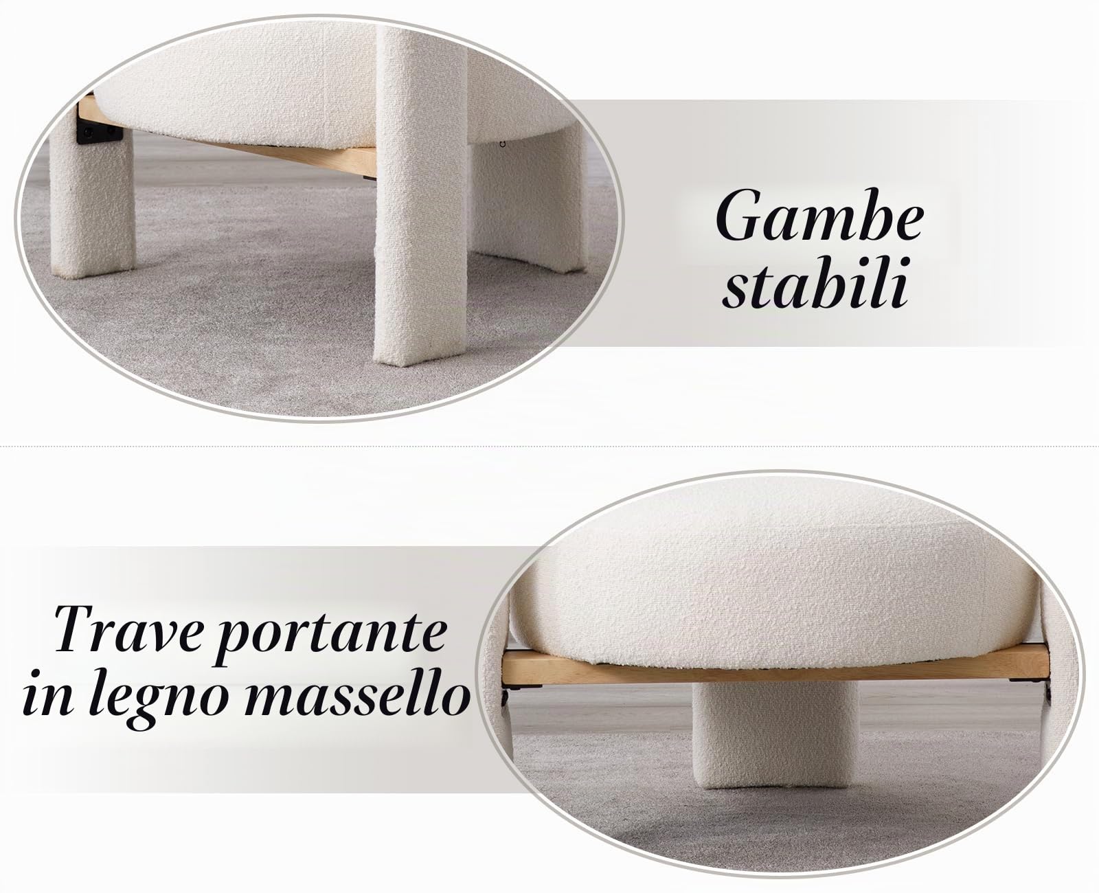 chairus Poltrona Salotto Poltrona Imbottita Sedia da Salotto in Pelliccia Sintetica Poltroncina Relax Moderno con Gambe in Legno per Camera da Letto/Soggiorno/Caffè, Bianco