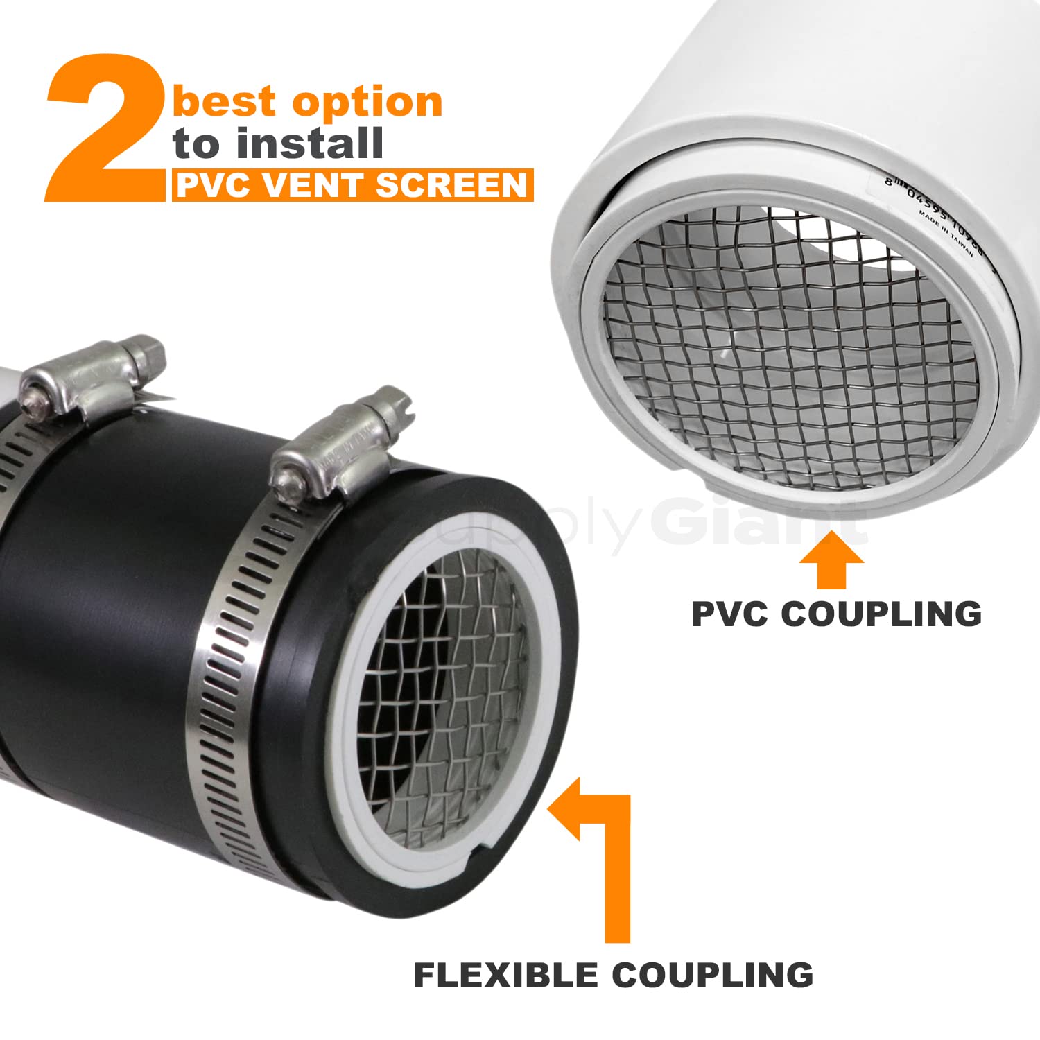 3 Inch Vent Screen Termination Cap, PVC Mesh Cap, High Efficiency