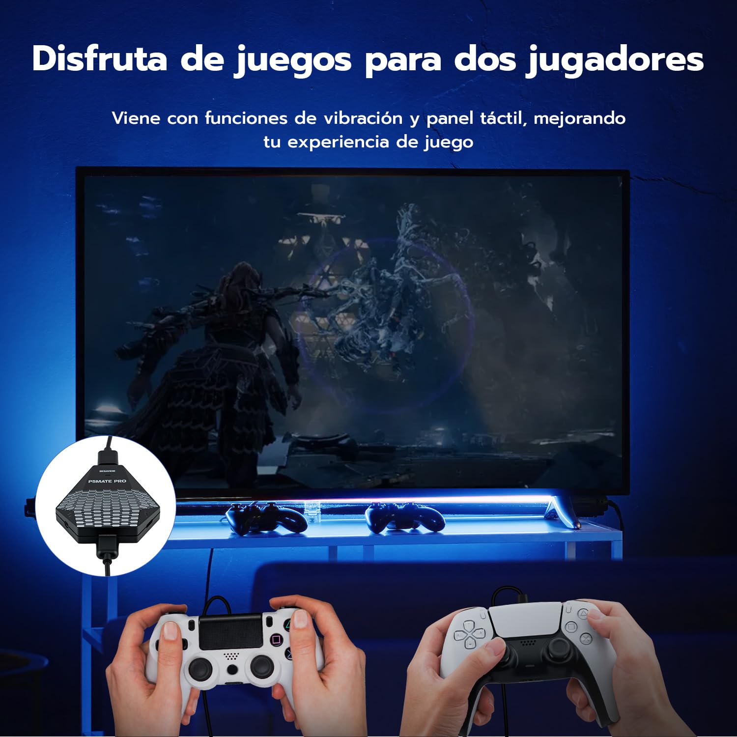 Mcbazel Besavior P5 Mate Pro - Adaptador USB para PS5 Todas Las Versiones, Convertidor de Juegos para PS5/PRO/SLIM, Accesorio Inalámbrico Compatible con Varios Periféricos de Juegos, Baja Latencia