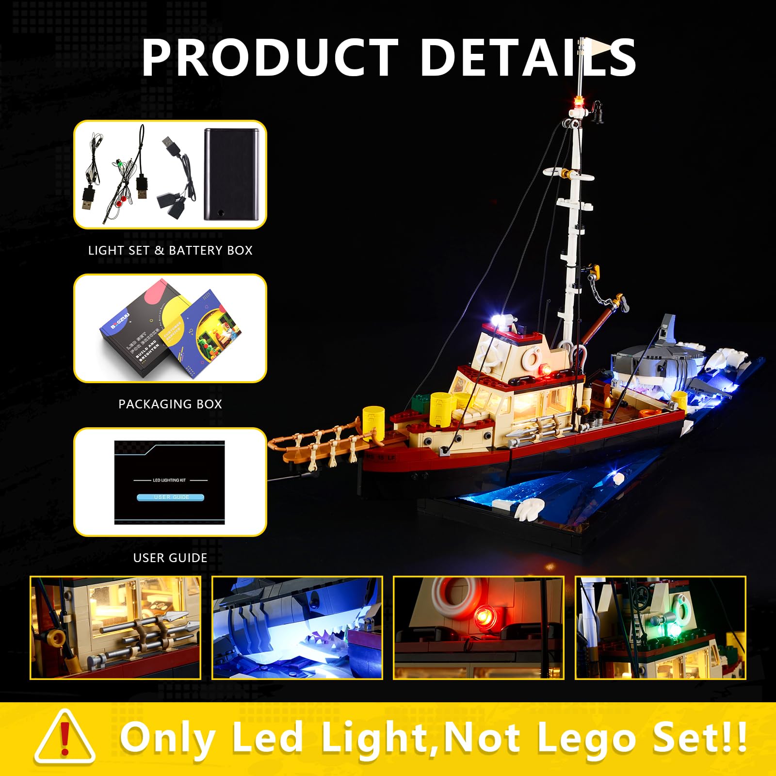 Amazon.co.jp: BOOZUU ライトキット 21350 Ideas Jaws 用 - 照明対応