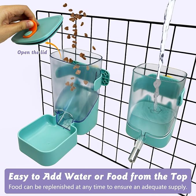 Dispensador automático de alimento para conejos 34oz verde miniatura 4