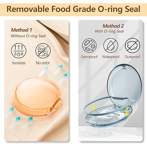 Miniatura 2 de Paquete de 2 fundas de retención compatibles con Invisalign, protector bucal delgado y soporte para alineador, caja de retención portátil duradera