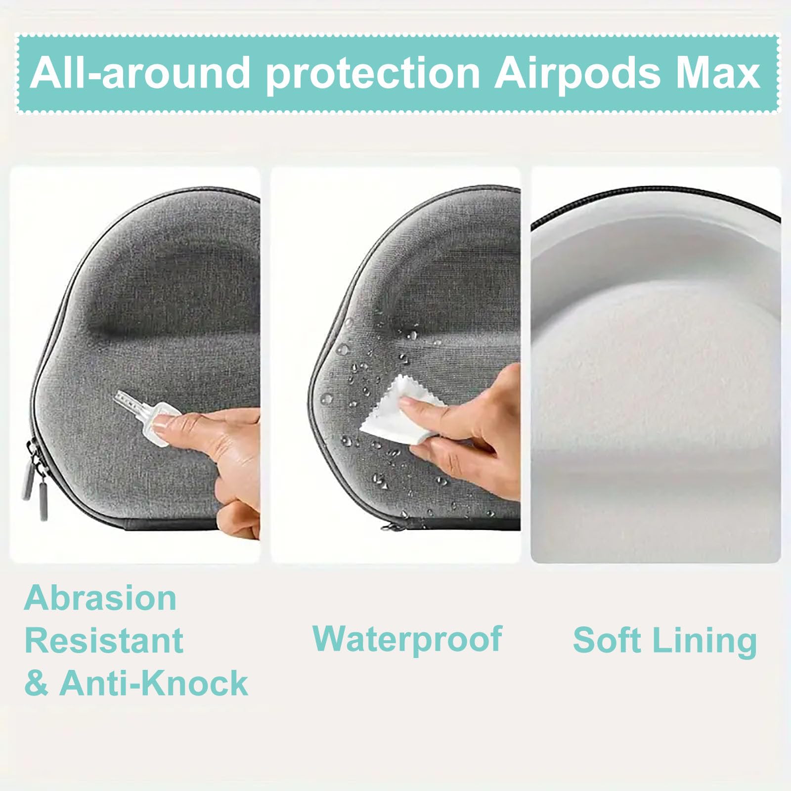 Custodia intelligente per AirPods Max, custodia da viaggio resistente e leggera, con cavo di ricarica integrato per Apple AirPods Max, protegge da graffi e urti (circolare)