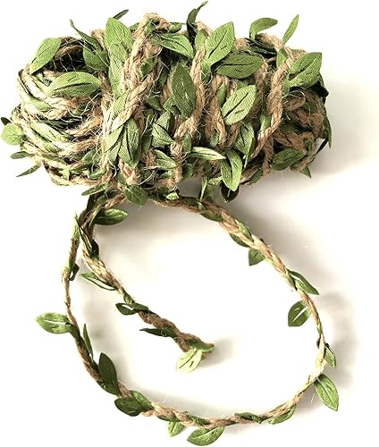 Miniatura 9 de Cinta de hojas de color verde oliva, 40 yardas para manualidades, fiestas, bodas, decoración del hogar (verde)