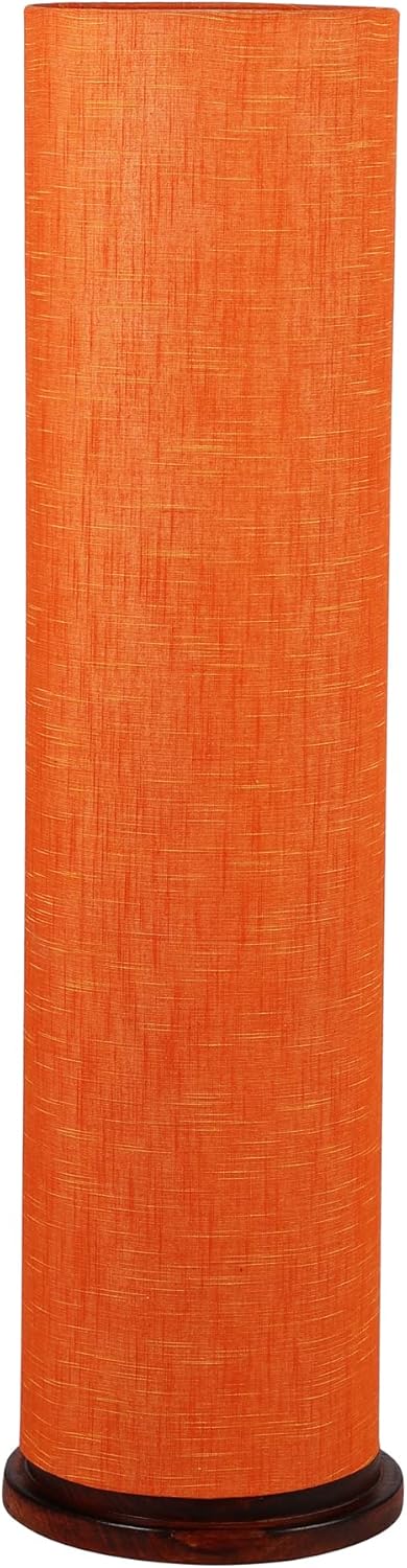 BTR Crafts® Cylinder Shape Wooden Base, Corner Decorative Floor lamp, Bedroom, Living Room, Home Décor, Pack of 1 (Orange Texture)