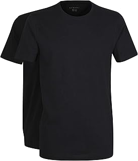 bugatti Herren T-Shirt schwarz Uni 2er Pack