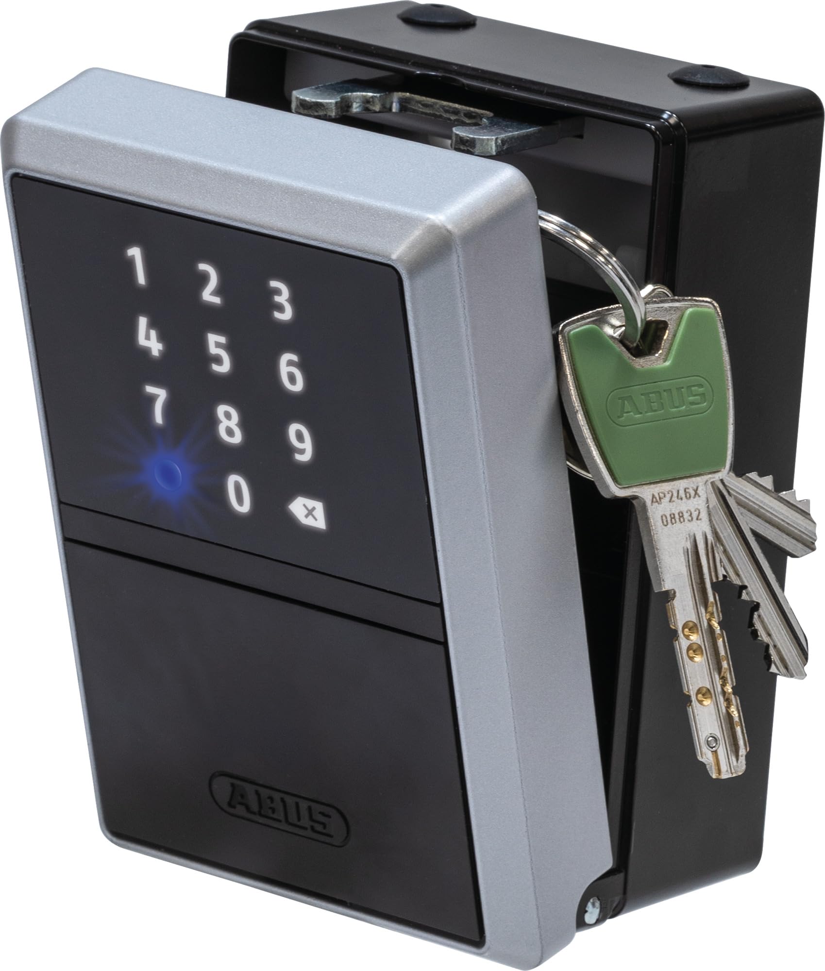ABUS Cassetta Portachiavi Smart KEYGARAGE One – Apertura via App con Smartphone o Codice Numerico – Portachiavi per 20 Chiavi – Ideale per Case Vacanze – Modello 787 a Parete, Nero