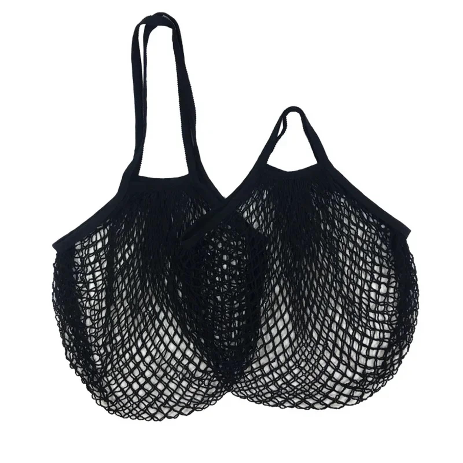 Bolsas de malla reutilizables 100% algodón, lavables, portátiles, lavables, portátiles, respetuosas con el medio ambiente, Black, 5set, Un estilo