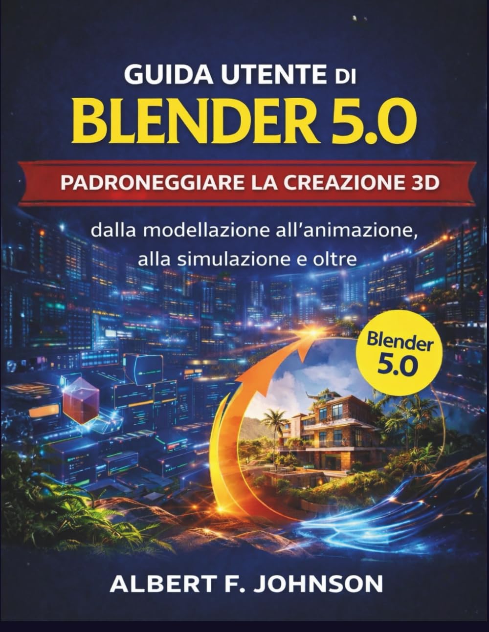 Guida utente di Blender 5.0: Padroneggiare la creazione 3D dalla modellazione all'animazione, alla simulazione e oltre